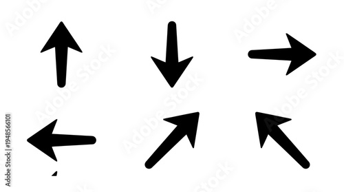 collection of compass direction, 6 filled black minimal icon vector set , white background , PNG and SVG isolate