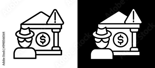 Banking Fraud whiteblack icon