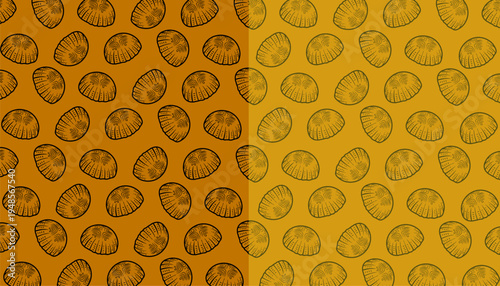 Maamoul Seamless Pattern. Traditional Middle Eastern Cookie Illustration. Maamoul Hand Drawn Outline Vector Style. Decorative Ramadan Eid Design. Packaging Textile Background Use.