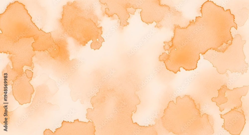 Obraz premium Soft Orange Watercolor Stains On White Paper Subtle Abstract Texture Background