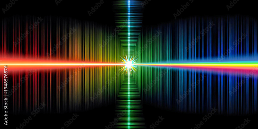Fototapeta premium Abstract Light Diffraction Spectrum, ai generated
