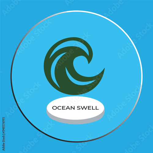 Abstract Blue and Green Maritime Identity – Ocean Swell Vector Illustration