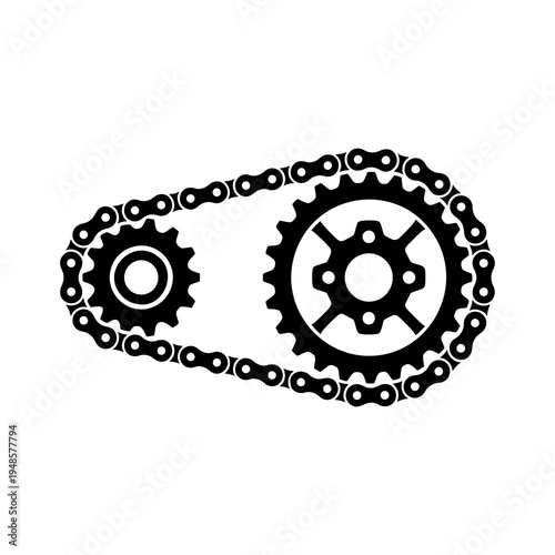 Bicycle Chain Gear Mechanism Icon Mechanical Drive System