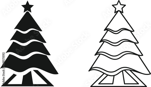 Christmas Tree Icon Set Vector