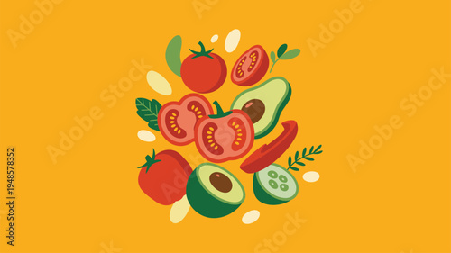 Fresh colorful vegetables healthy ingredients