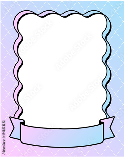 ファンタジーフレーム　縦長　ブルーパープル