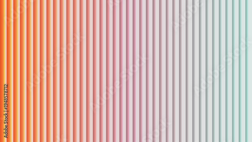 Engaging orange to pink and blue gradient presented on elegant vertical stripes forming a soft pattern