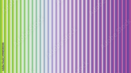 Bright lime green and vibrant purple vertical lines create a striking smooth color gradient