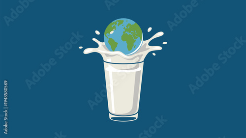 Planet Earth milk glass splash