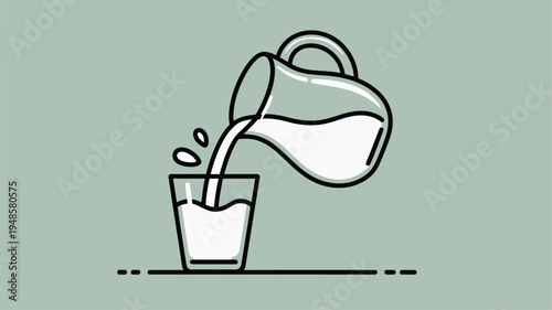 Pitcher Pouring Milk Glass