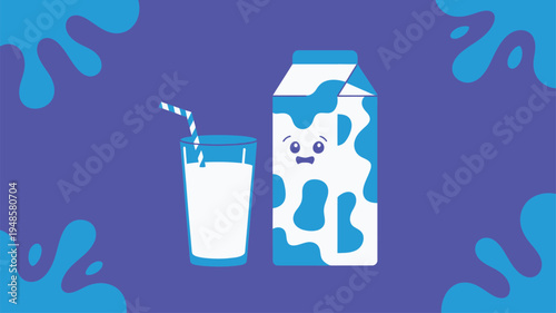 Sad milk carton glass blue