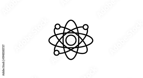 Atom Icon, Science Symbol, Atomic Structure, Nuclear Energy, Physics, Chemistry, Research, Education