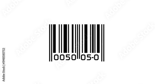 Barcode Scan Line with Numbers, Retail Product Identification, E-commerce