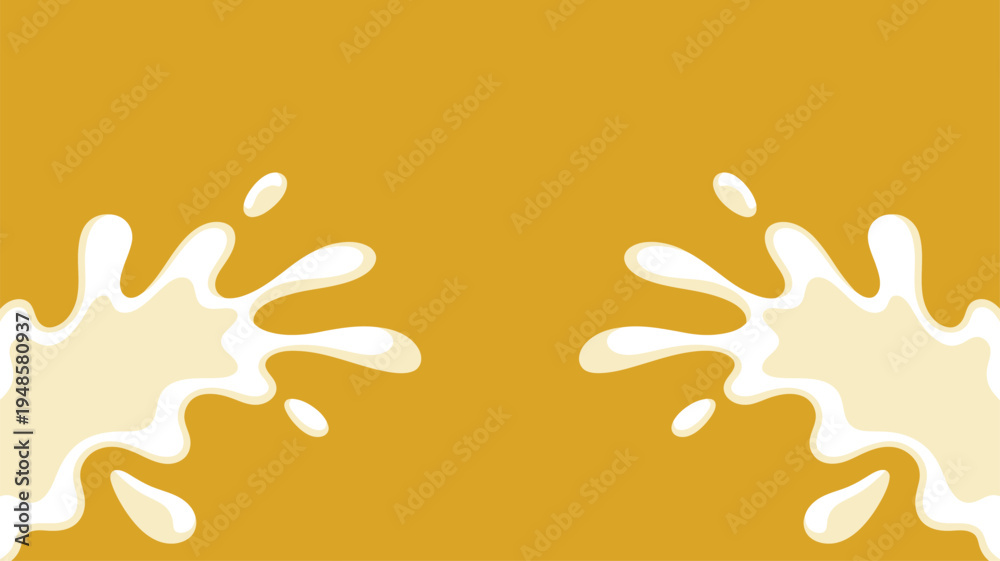 Obraz premium White milk splashes yellow background