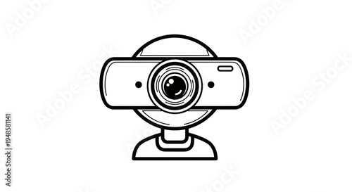 Webcam Icon, Digital Camera Lens, Online Communication Device, Technology Symbol