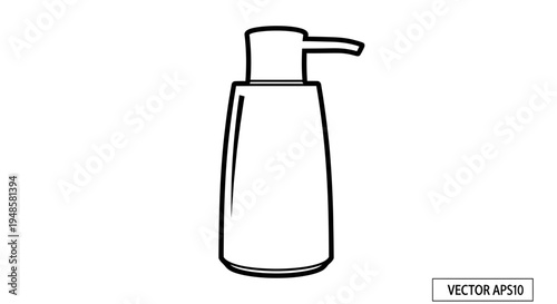 Simple Line Art Icon of a Soap Dispenser Bottle