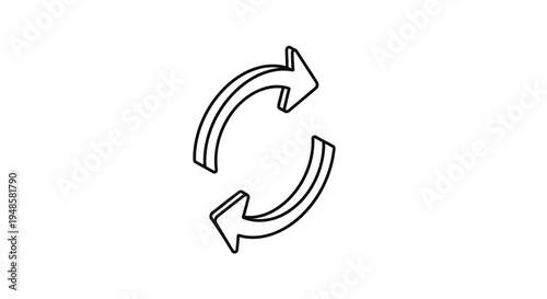 Recycle Arrows Symbol, Refresh, Repeat, Circular Motion, Loop Icon