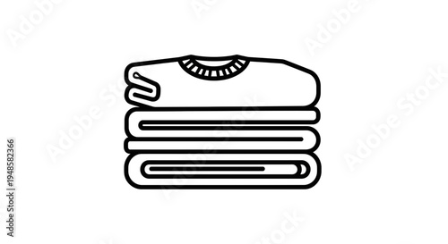 Clean Folded Clothes Stack Icon: Laundry, Storage, and Organization Symbol