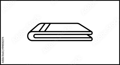 Clean Folded Towel Icon, Simple Line Art Symbol for Laundry, Spa, or Bathroom