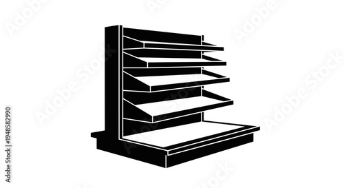 Empty Retail Display Shelf Unit, Retail Store Fixture, Product Showcase Stand