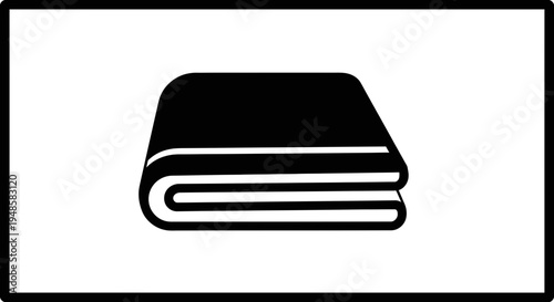 Folded Blanket Icon, Simple Black and White Graphic Symbol for Comfort, Home, or Laundry