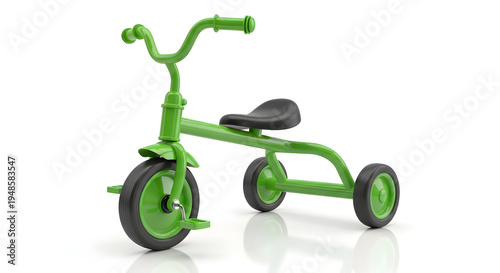 green bicycle isolated on white background