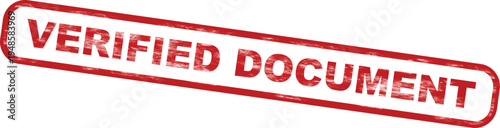 Red Verified Document Stamp with Distressed Texture