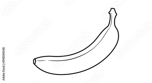 Simple Banana Outline Icon, Minimalist Fruit Vector Art, Healthy Food Graphic