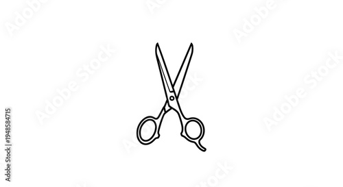 Professional Hairdressing Scissors Icon, Barber Tool, Isolated on White Background