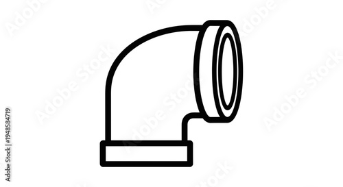 Plumbing Pipe Elbow Fitting Icon, Vector Illustration