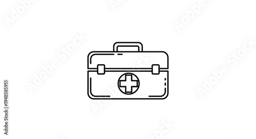 First Aid Kit Icon, Medical Emergency Box, Health Care Symbol