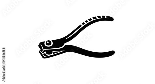Black Silhouette of Nail Clippers - Isolated on White Background