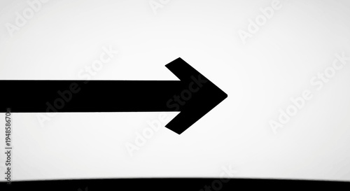 Bold Black Arrow Pointing Right on White Background with Subtle Gradient