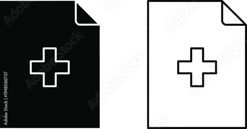 Medical Document Icons Set Vector