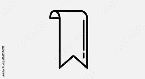 Bookmark icon, simple line art, bookmark symbol, save, favorite, tag, label, ribbon, design element