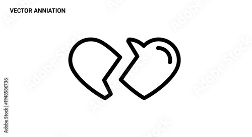 Broken Heart Icon - Symbol of Sadness, Love Loss, and Relationship Problems
