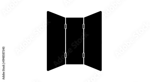 Black Folding Screen Divider Icon