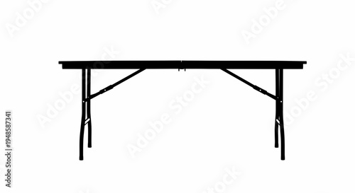 Black Folding Table with Metal Legs, Portable and Versatile for Events and Outdoor Use