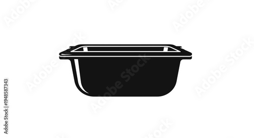Black Food Container Icon Vector Illustration