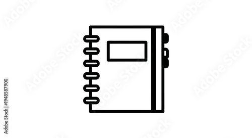 Spiral Notebook Icon - Simple Line Art for Business and Education