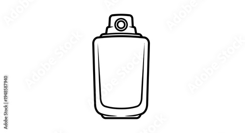 Spray bottle icon, simple line art, isolated on white background.