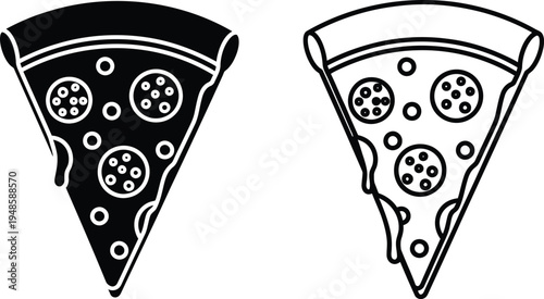 Pizza Slice Icon Vector Set Vector