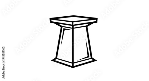 Geometric pedestal icon, minimalist pedestal symbol, vector illustration