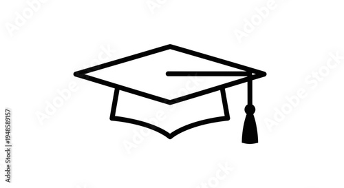 Graduation Cap Icon, Graduation Mortarboard, Academic Symbol, Education Concept