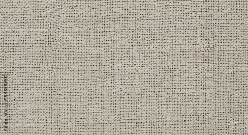 Fototapeta premium Close up of beige fabric texture with woven pattern and natural fibers