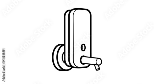 Line Art Soap Dispenser Icon, Bathroom Accessory, Hygiene Concept