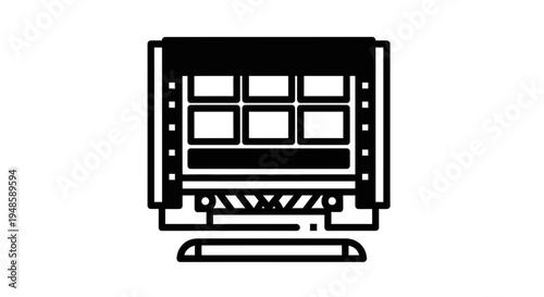 Loading Dock with Open Bay Door and Lift Gate, Industrial Logistics Icon
