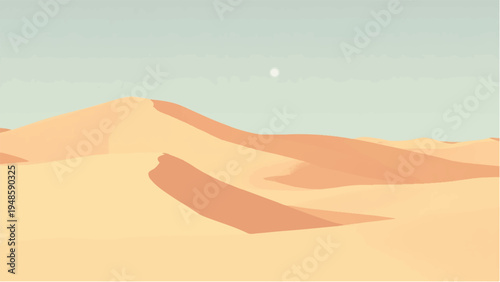 Desert landscape background. Illustration of a desert landscape. Desert dunes. 