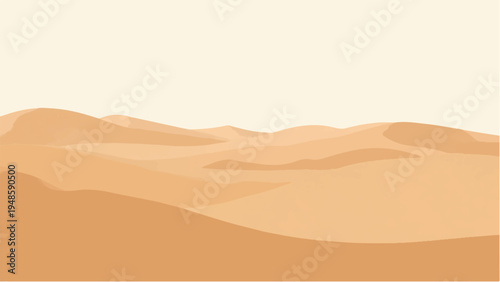 Desert landscape background. Illustration of a desert landscape. Desert dunes. 