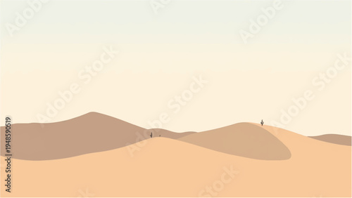 Desert landscape background. Illustration of a desert landscape. Desert dunes. 